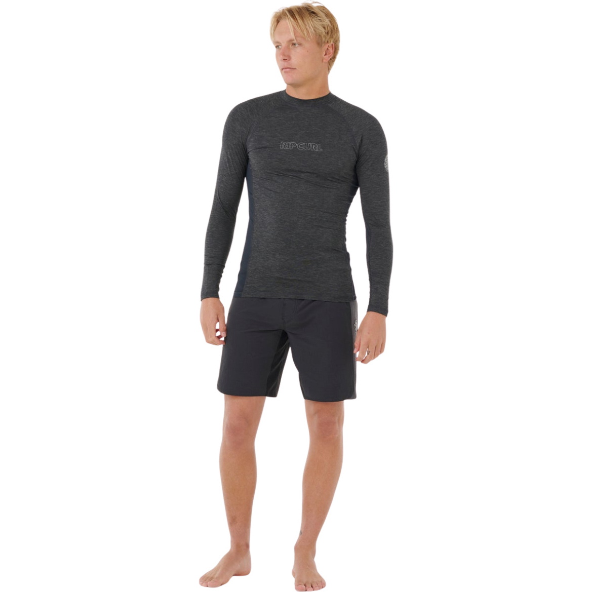 2026 Rip Curl Männer Dawn Patrol UPF Performance Langärmeliges Lycra-Trikot 16BMRV - Black Marle
